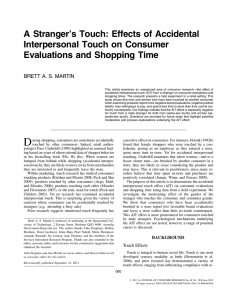 A Strangers Touch: Effects of Accidental Interpersonal Touch on