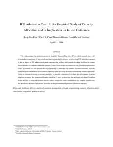 ICU Admission Control: An Empirical Study of Capacity Allocation