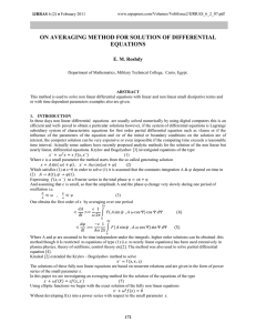 on averaging method for solution of differential equations