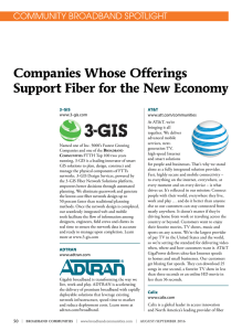 Companies Whose Offerings Support Fiber for the New Economy