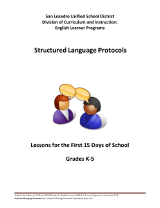 Structured Language Protocols - San Leandro Unified School District