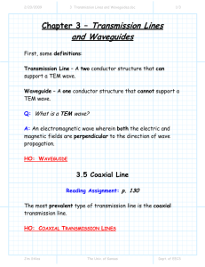 Chapter 3 – Transmission Lines and Waveguides