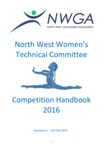 Competition Handbook 2016 - North West Gymnastics Association