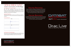 Sound Defined. Sound Refined. - Datasat Digital Entertainment