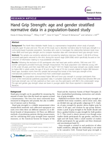 Hand Grip Strength: age and gender stratified normative data in a