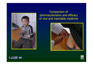Comparison of pharmacokinetics and efficacy of oral and injectable