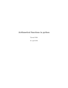 Arithmetical functions in python