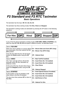 F2 Standard and F2 RTC Taximeter