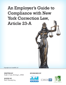 An Employer`s Guide to Compliance with New York Correction Law