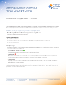Verifying coverage under your Annual Copyright License