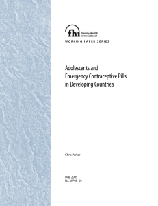 Adolescents and emergency contraceptive pills in developing