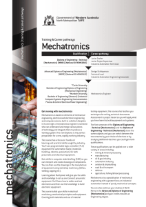 Mechatronics pathways - Central Institute of Technology