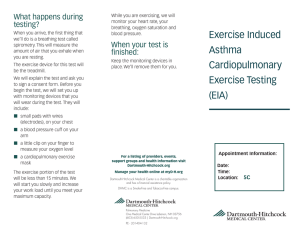 Exercise Induced Asthma Cardiopulmonary Exercise Testing (EIA)