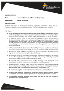 Lecturer in Electrical and Electronic Engineering