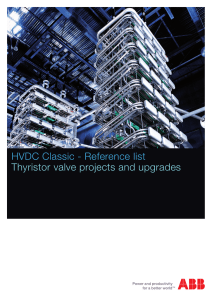 HVDC Classic - Reference list Thyristor valve projects and
