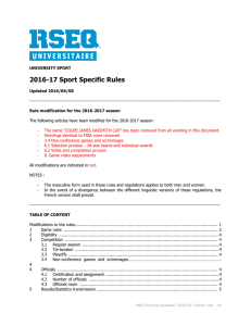 2016-17 Sport Specific Rules