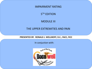 IMPAIRMENT RATING 5TH EDITION MODULE III THE UPPER