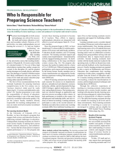 Who Is Responsible for Preparing Science Teachers?