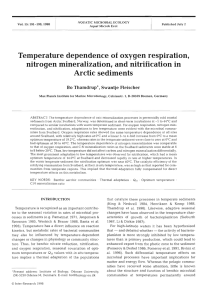 Temperature dependence of oxygen respiration, nitrogen