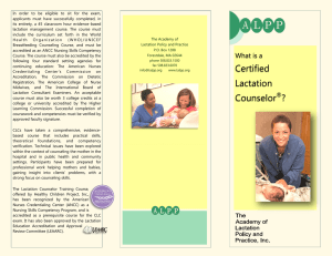 Certified Lactation Counselor ( CLC )