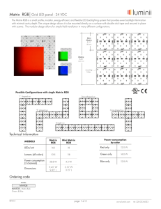 Matrix RGB Grid LED panel - 24 VDC