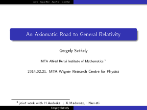 An Axiomatic Road to General Relativity