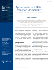 Appointment of a Data Protection Official (DPO)