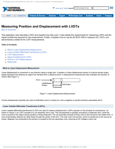 Measuring Position and Displacement with LVDTs