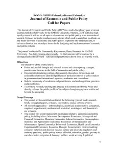 Journal of Economic and Public Policy Call for Papers