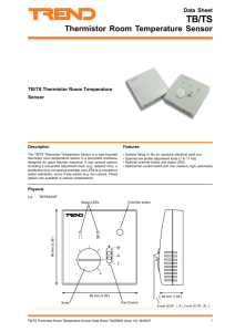 TB/TS Thermistor Room Temperature Sensor Data