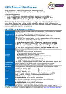 NOCN Assessor Qualifications