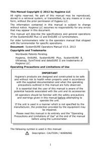 Luminometer Operators Manual