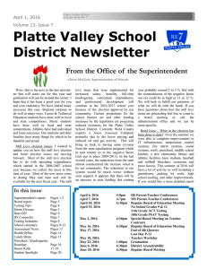 April 2016 District Newsletter - Platte Valley School District