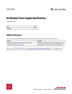 On-Machine Power Supply Specifications