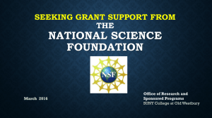 Seeking Grant Support from the National Science Foundation