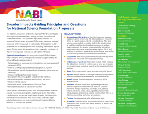 Broader Impacts Guiding Principles and Questions for National