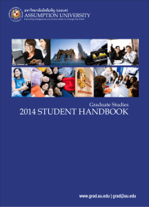 2014 student handbook - Assumption University of Thailand