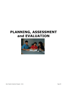 PLANNING, ASSESSMENT and EVALUATION