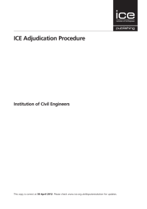 ICE Adjudication Procedure - Institution of Civil Engineers