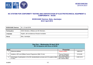 iecee-easc/da 2016-04-20/21 iec system for conformity testing and