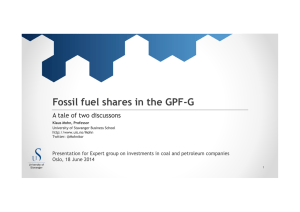 Fossil fuel shares in the GPF-G