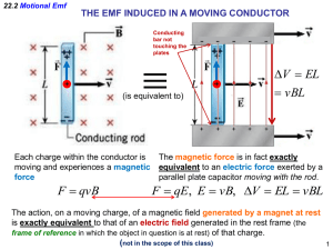 the emf induced in a moving conductor
