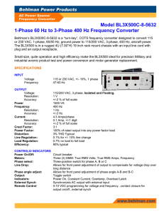Model BL3X500C-8-5632 1-Phase 60 Hz to 3