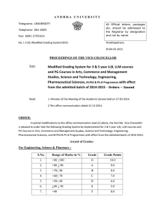 PG Grading System. - Andhra University