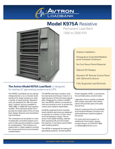 Model K975A Resistive - Simply Reliable Power