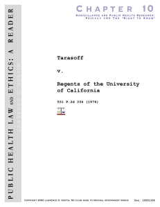 Tarasoff v. Regents of the University of California