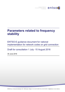 Parameters related to frequency stability - ENTSO