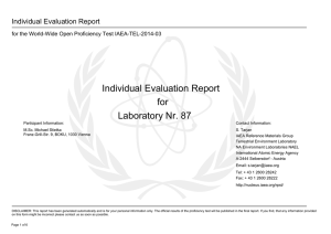 Individual Evaluation Report for Laboratory Nr. 87
