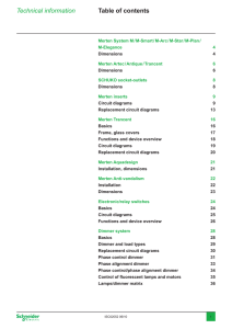 Technical information Table of contents