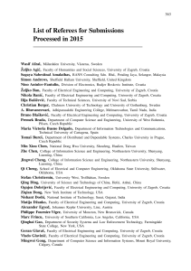 List of Reviewers 2015 - Journal of Computing and Information